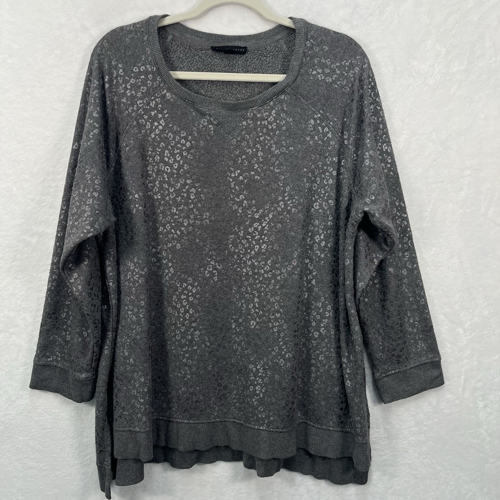 Jane‎ & Delancey Pullover Sweater Womens 1X Animal Print Cozy Fall Winter